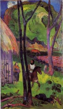 Paul Gauguin : Cavalier Devant la Case
